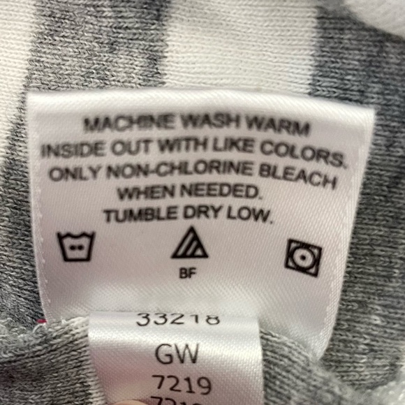 Hanna Andersson Striped Long John Pajama Top, Heather Grey and White, US 12 - Picture 6 of 6